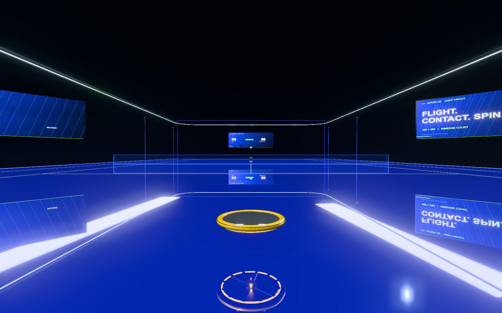 The reflective blue ROTOR court with its illuminated markings